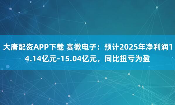 大唐配资APP下载 赛微电子：预计2025年净利润14.14亿元-15.04亿元，同比扭亏为盈