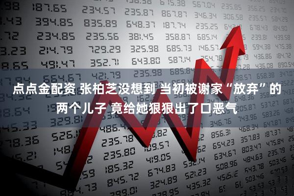 点点金配资 张柏芝没想到 当初被谢家“放弃”的两个儿子 竟给她狠狠出了口恶气